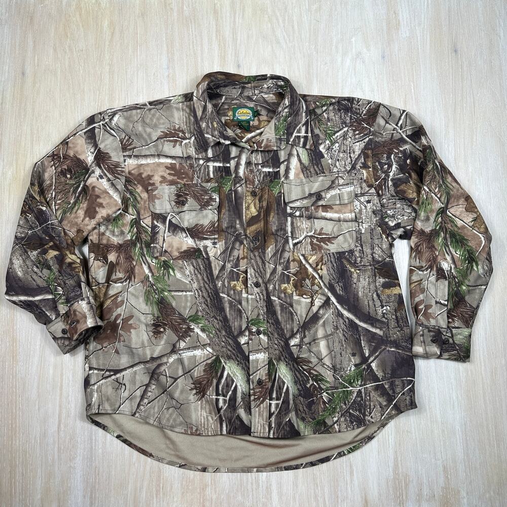 Cabela's Realtree Camo Vented Hunting Shirt Long Sleeve Button Front 2XL Regular